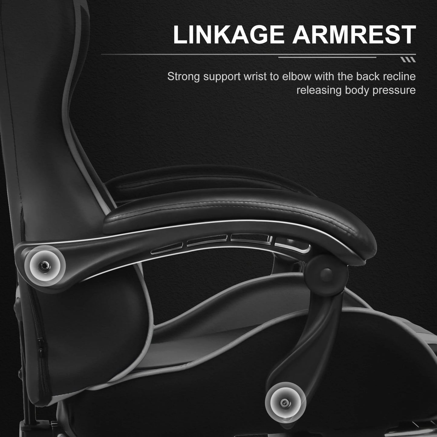 GTPLAYER Gaming Chair with Footrest, Lumbar Support, Adjustable Height, Swivel Seat