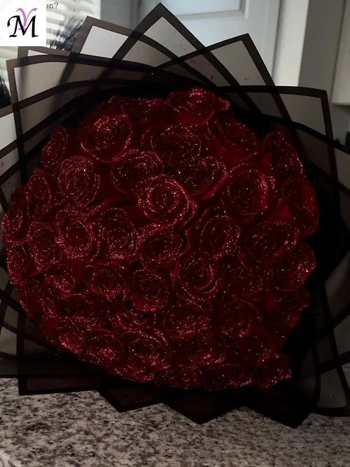 Crystal Glitter Rose Flower