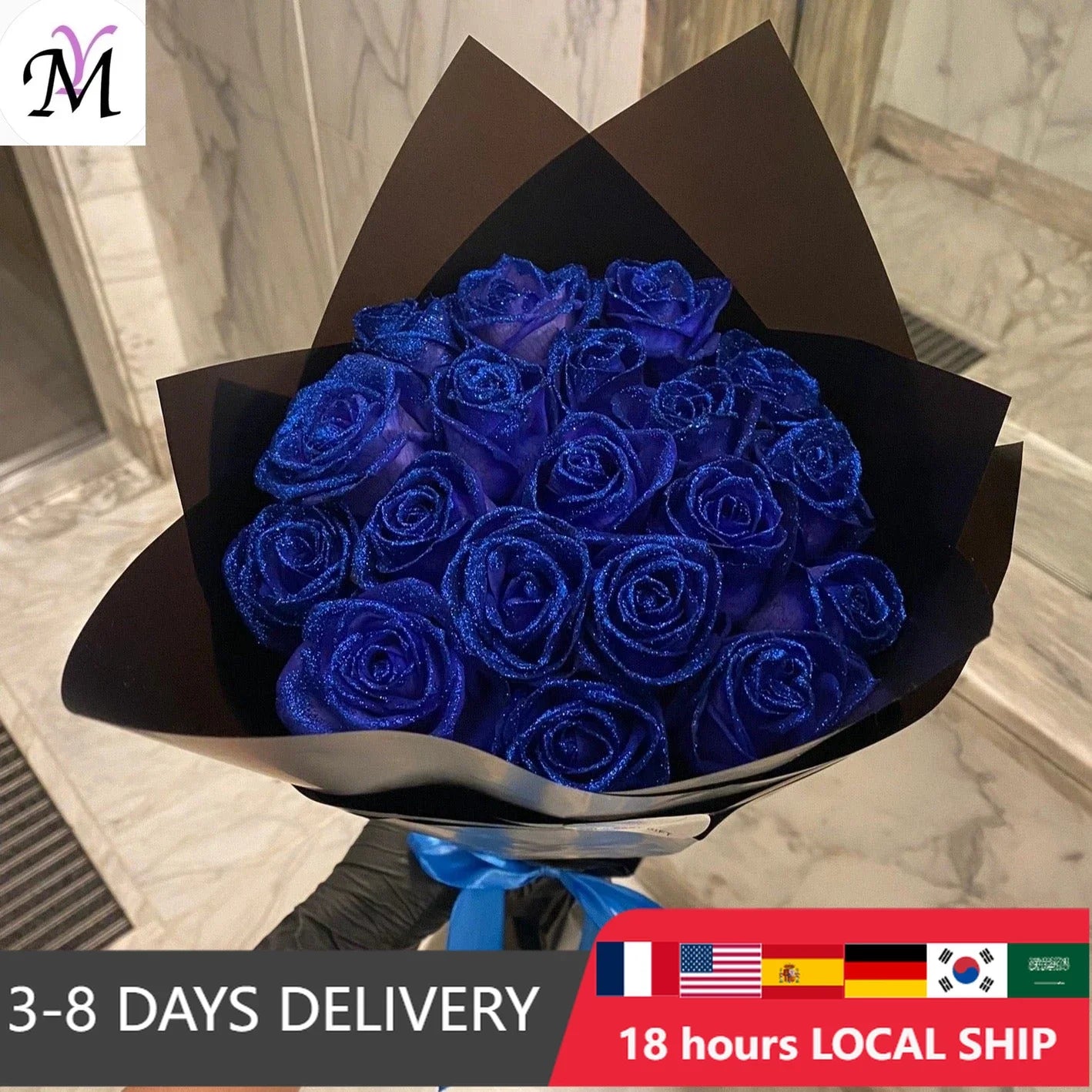 Crystal Glitter Rose Flower