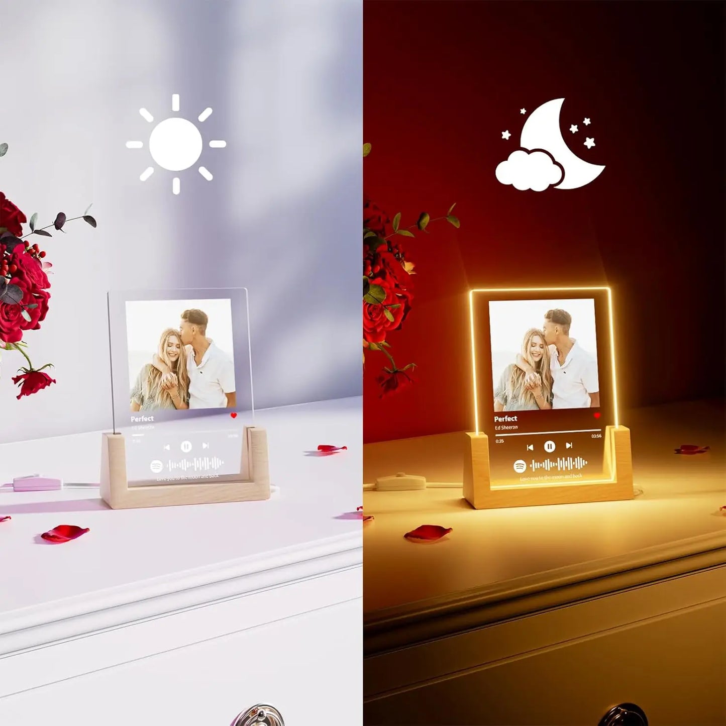 Spotify Music Plaque Gifts For Anniversary Valentine Day Personalized Acrylic Photo Frame Lamp Copule Romantic Gifts