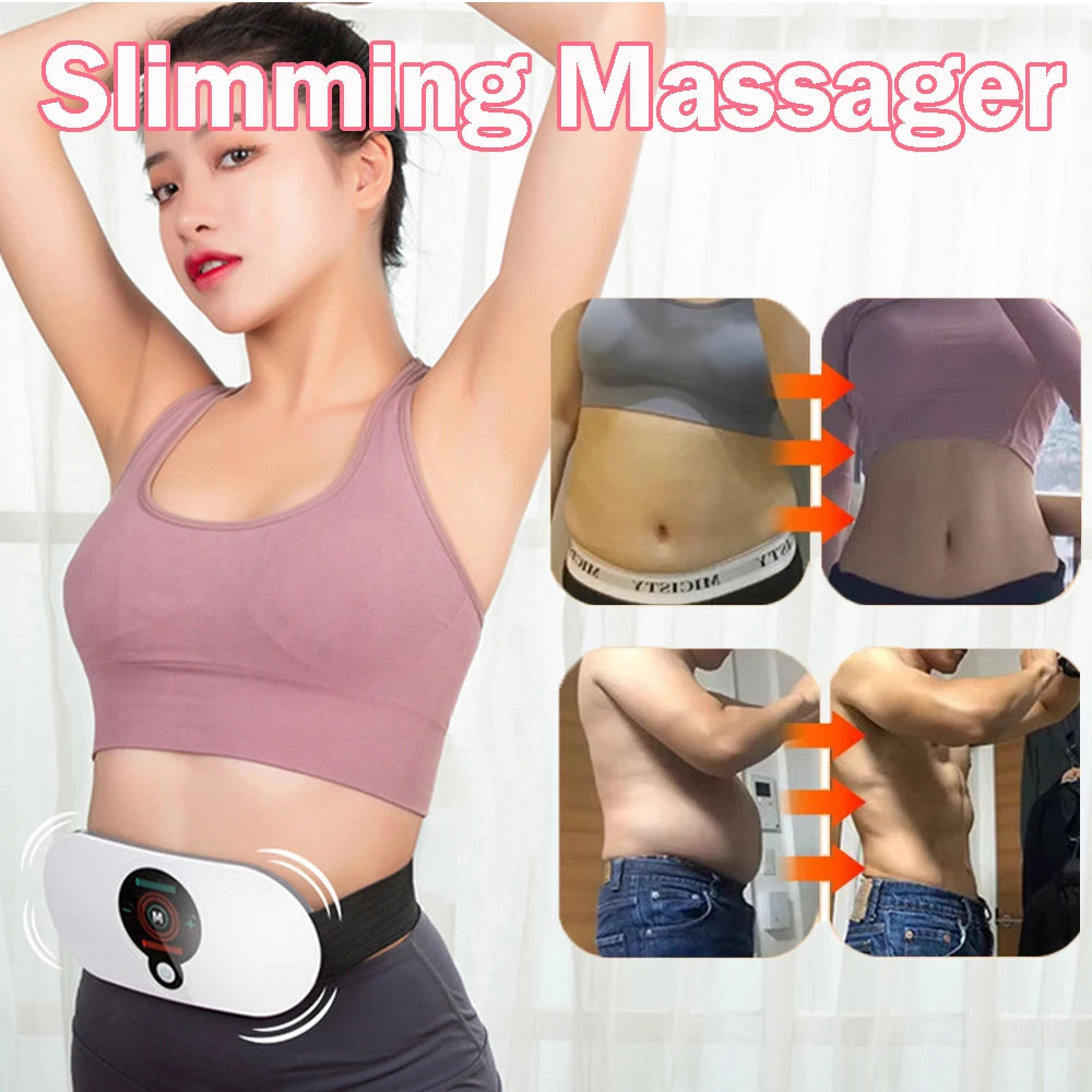 Slim Massager Electric Waist Trainer Fat Cellulite Burner Belt Vibration Muscle Massage Slimming Pulse Weight Loss