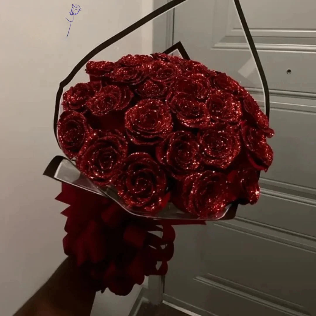 Crystal Glitter Rose Flower