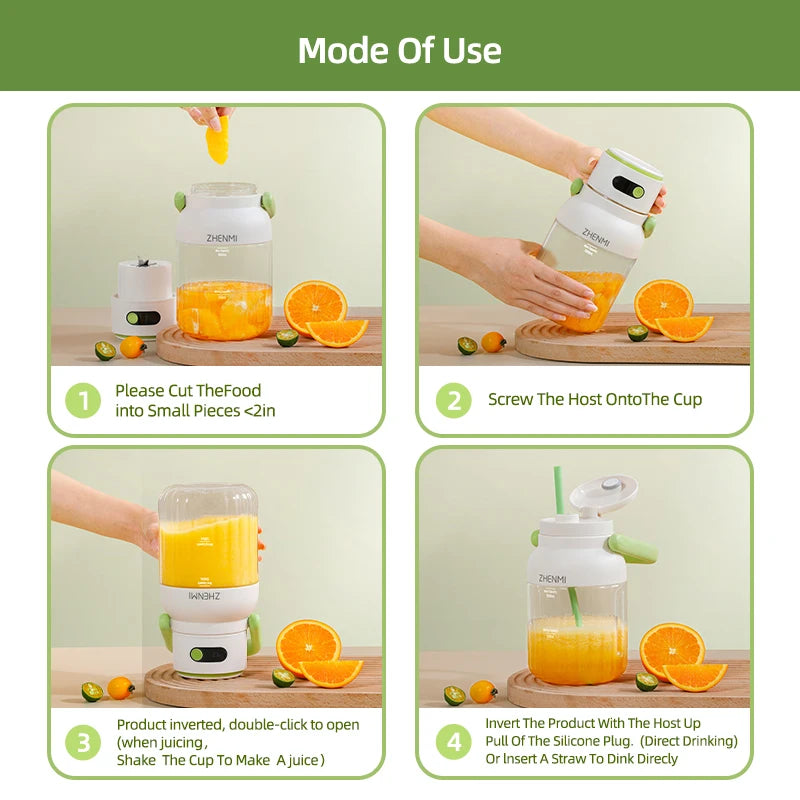 USB-C Rechargeable, Easy To Clean, Suitable For Juicing Fruits And Vegetable