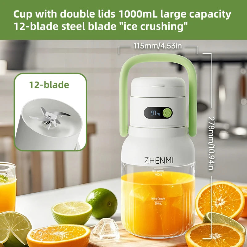 USB-C Rechargeable, Easy To Clean, Suitable For Juicing Fruits And Vegetable